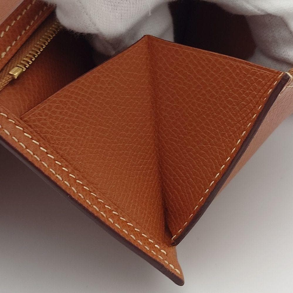 HERMES ベアンスフレ ブラウン U刻印 長財布 ゴールド金具 エルメス