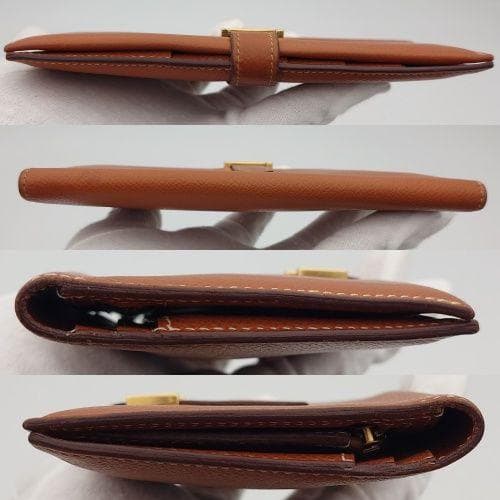 HERMES ベアンスフレ ブラウン U刻印 長財布 ゴールド金具 エルメス