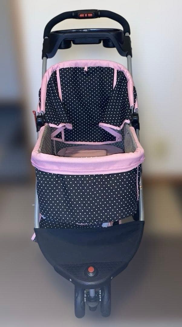 【引き取り希望】ペットカート前輪が2輪のため安定感あり！3輪と4輪のいいとこどり