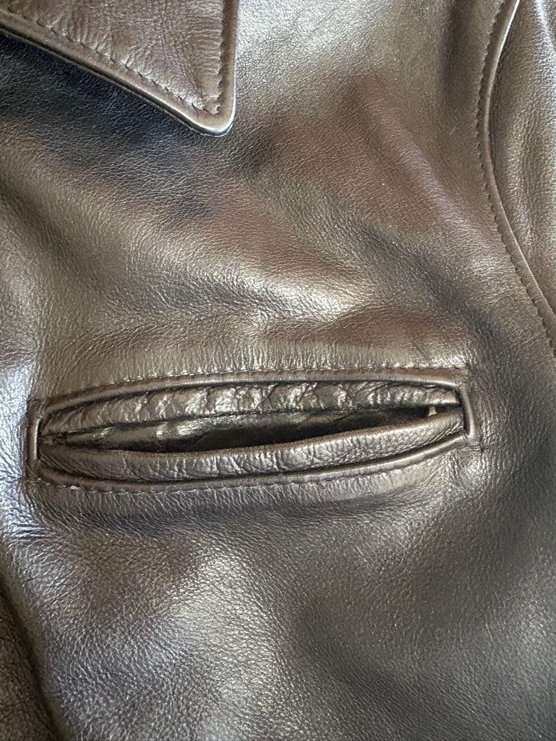 ジ*ス様 schottシングルライダース 襟付きボア無しサイズ34