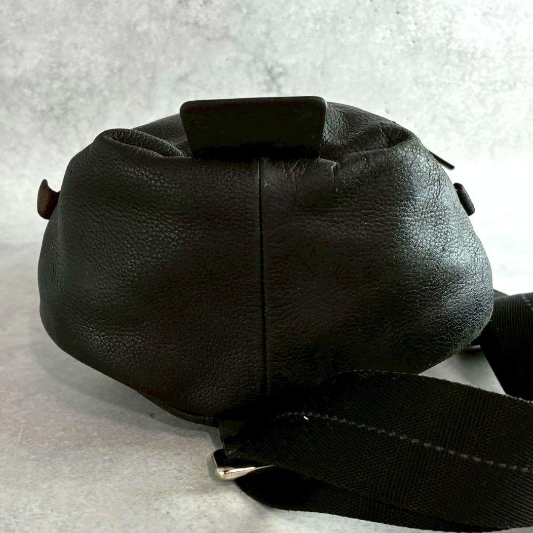 美品 コーチ トンプソン ボディバッグ クロスボディ レザー ビジネス 黒 通勤