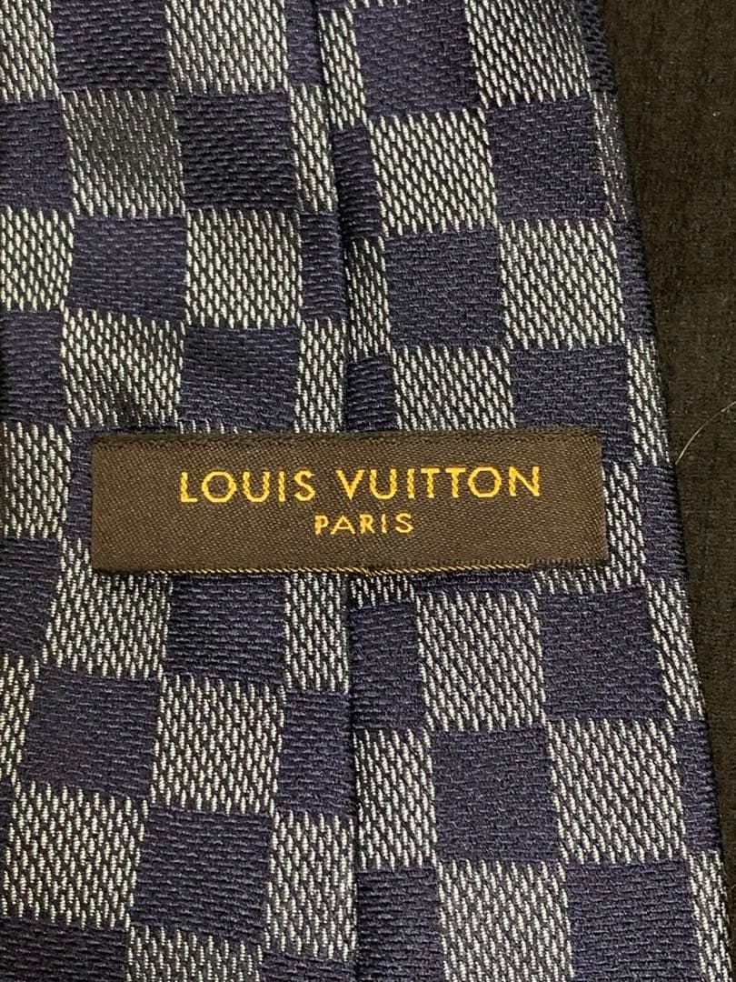 Louis Vuitton ネクタイ ネイビー/グレー。新品未使用。
