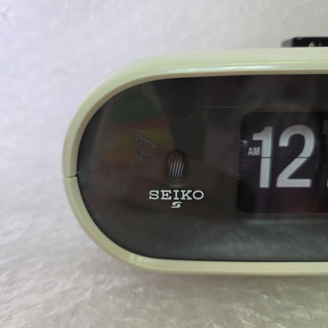 動作確認済み　昭和レトロ　SEIKO セイコー　パタパタ目覚まし時計　アイボリー