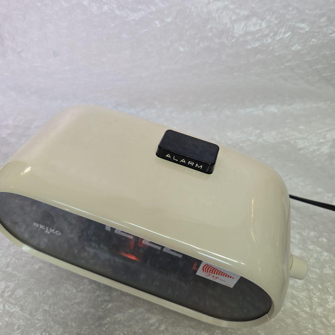 動作確認済み　昭和レトロ　SEIKO セイコー　パタパタ目覚まし時計　アイボリー