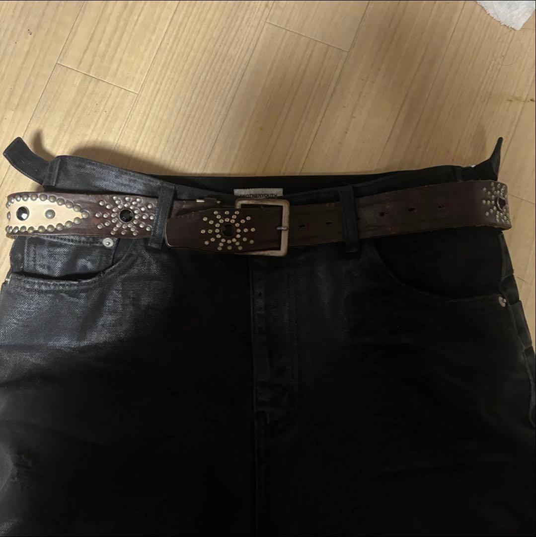 小物 vintage leather studs belt y2k HTC afb