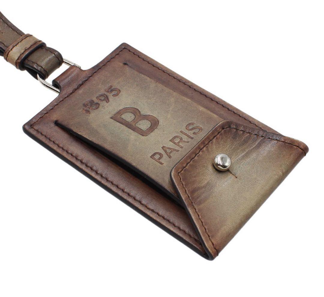 N2833 美品 ベルルッティ Bロゴ レザー ネームタグ