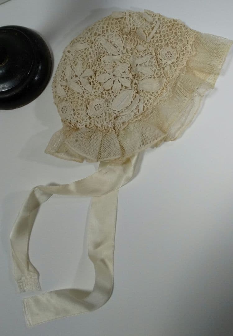 アンティーク レース ボンネット アンティーク ハットスタンド ベビー ドール