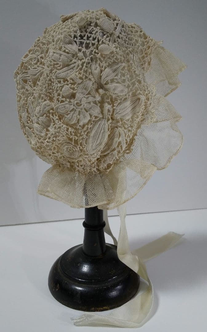 アンティーク レース ボンネット アンティーク ハットスタンド ベビー ドール