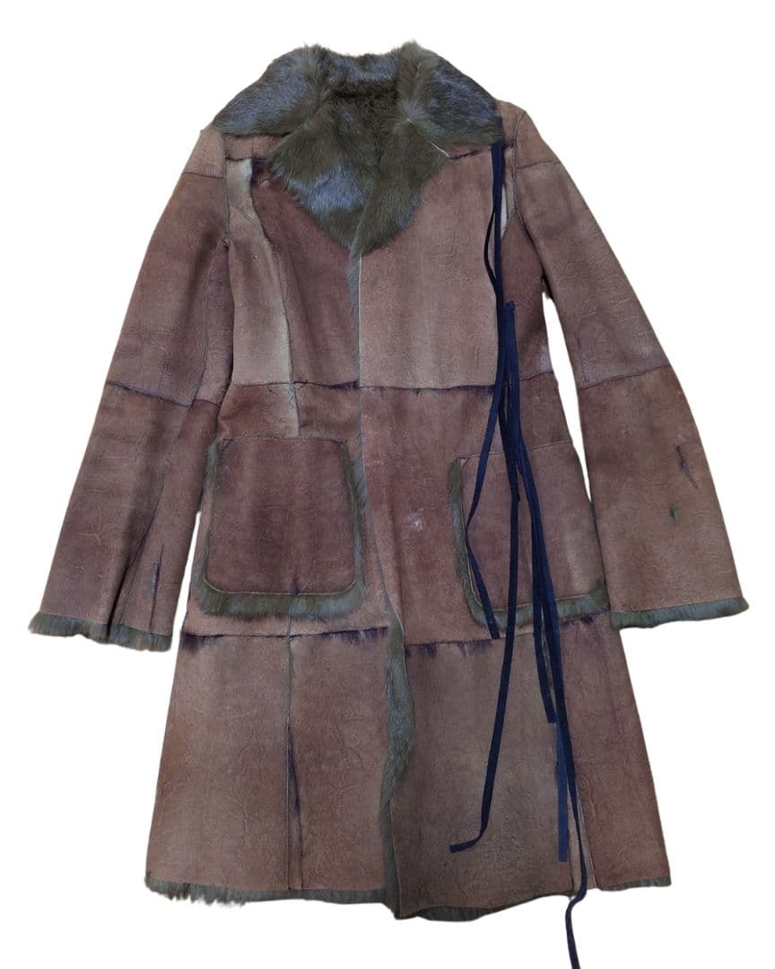 ジャケット・アウター bajra rabbitfur leathercoat 90s archive