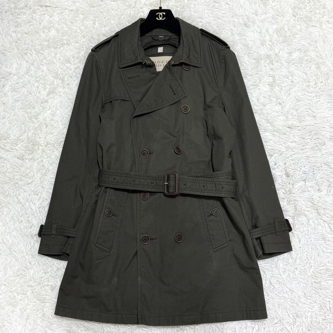 【美品】バーバリーブリット トレンチコート メガチェック ライナー カーキ M