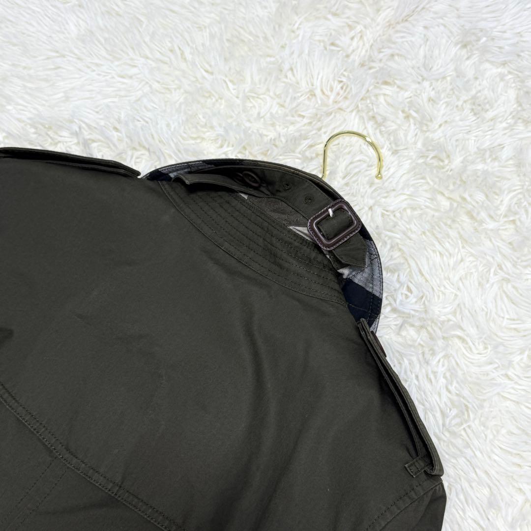 【美品】バーバリーブリット トレンチコート メガチェック ライナー カーキ M