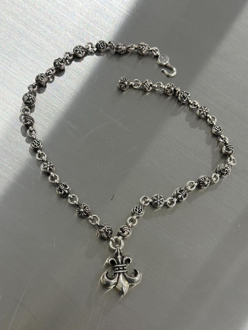 クロムハーツ マルチボールチェーンBSフレア シルバーネックレス