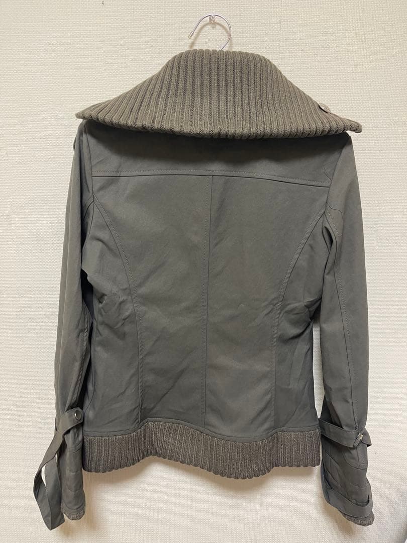 リブ襟 中綿ジャケット グレー ジップアップ ミリタリー風 Y2K 韓国