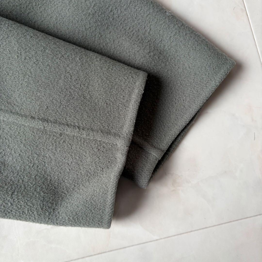 ユナイテッドアローズ ウール リバー ベルテッド ロングコート グレー 36