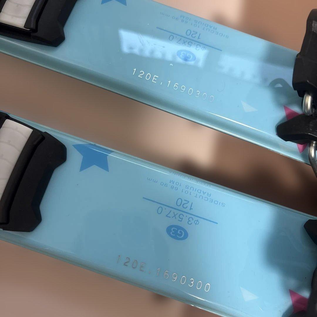 120cm スキーセット 青色星模様