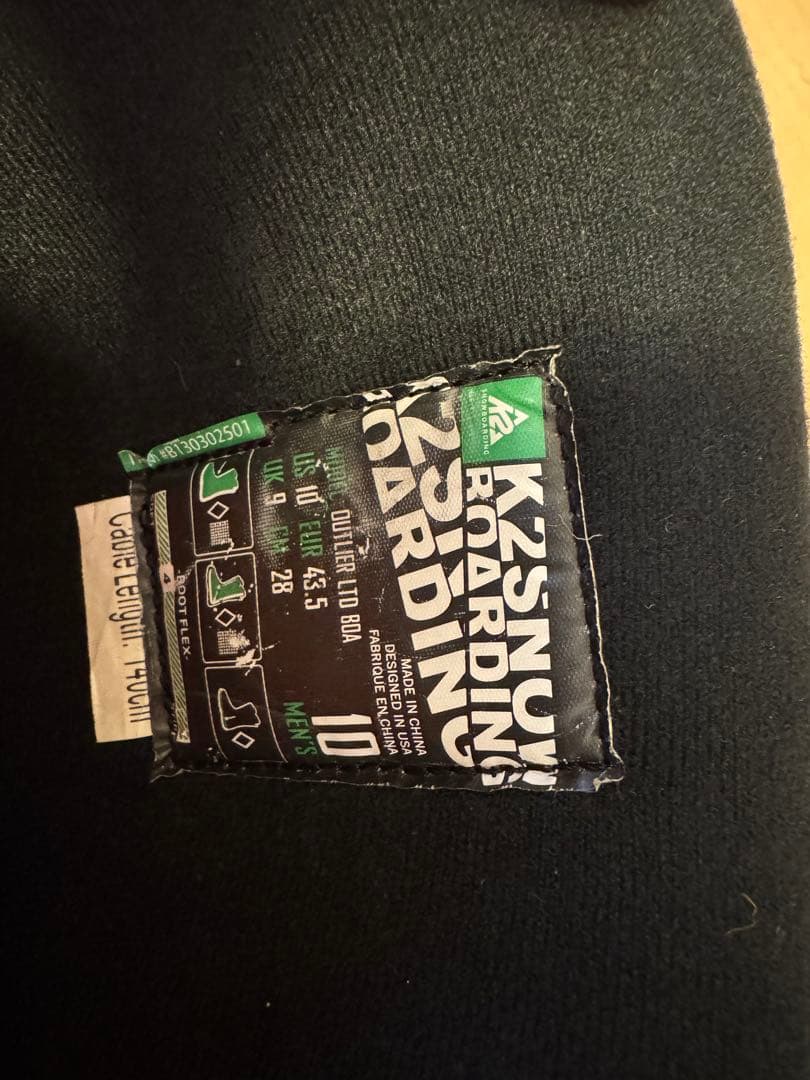 スノーボードブーツ K2 Outlier Ltd Boa メンズ　黒　28cm