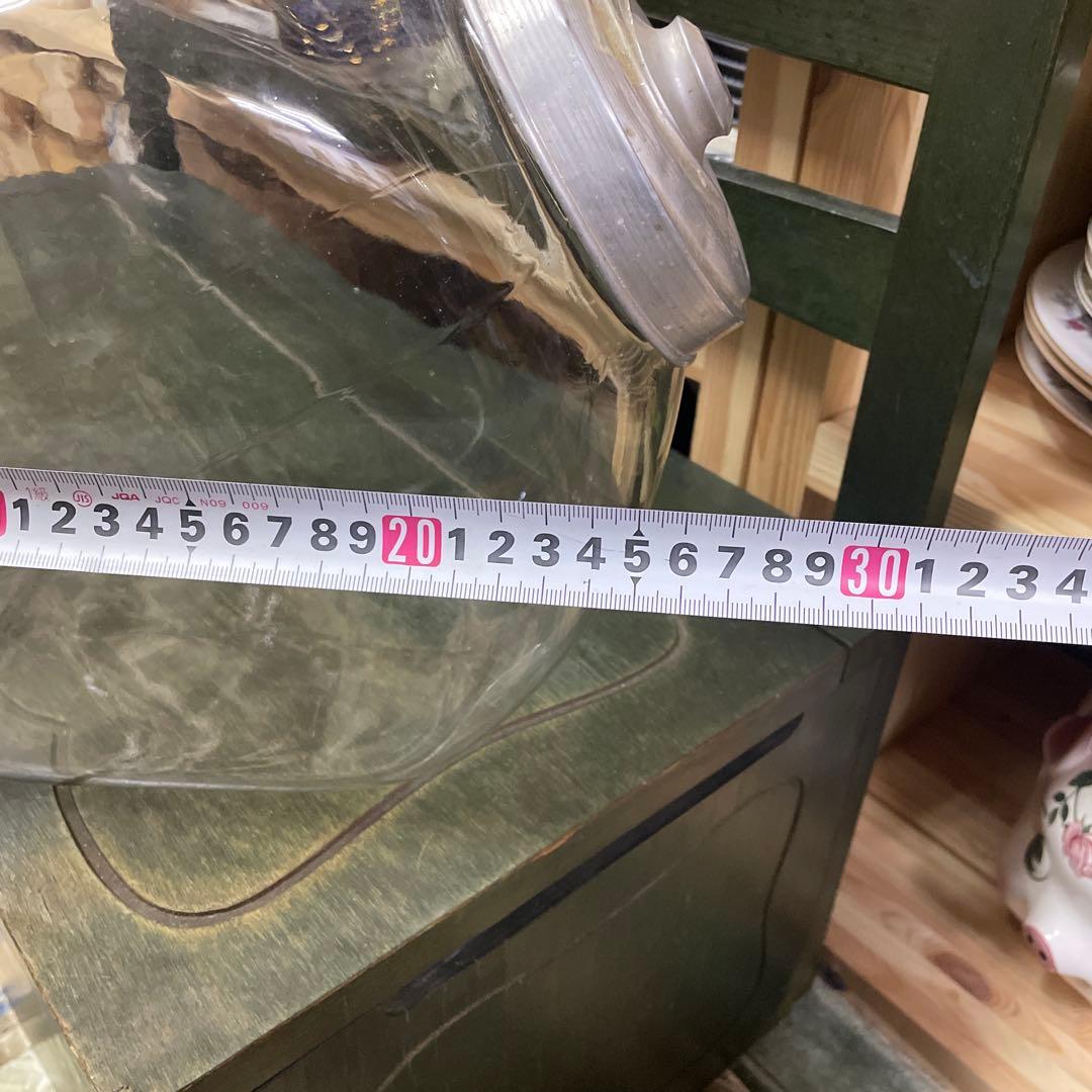 昭和古ガラス　駄菓子屋さんのお菓子入れガラス容器　フタ付き　昭和レトロ