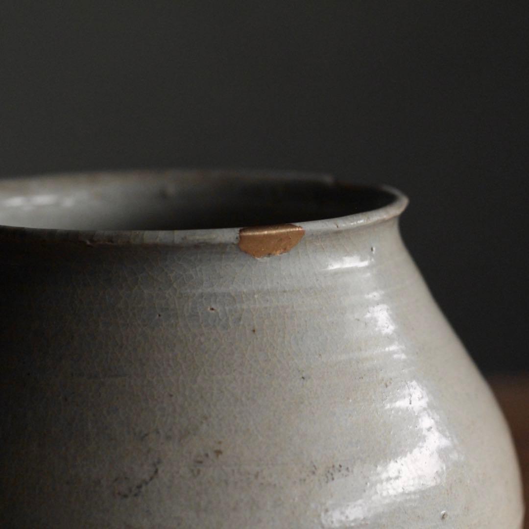 李朝 堅手 塩笥壷 朝鮮美術 古美術 古道具 李朝白磁 アンティーク