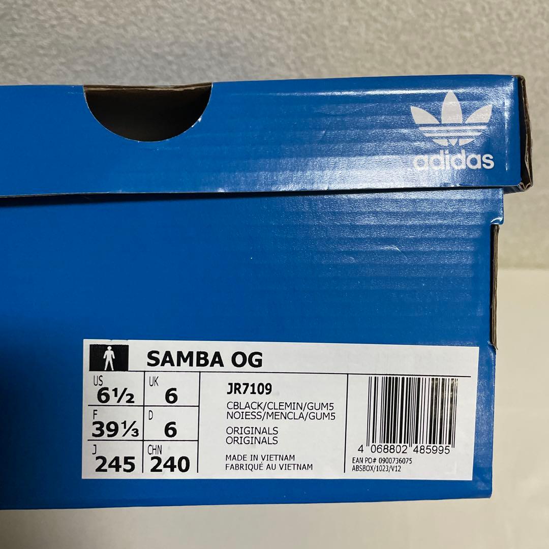 値下げadidasサンバOG ブラック/ミント 39 1/3