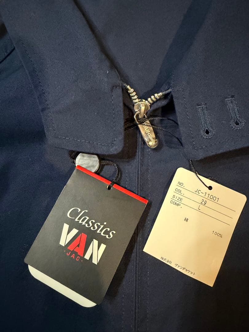 VAN JAC バン　新品タグ付き　スイングトップ　ロゴ　ジャケットレザー袖革