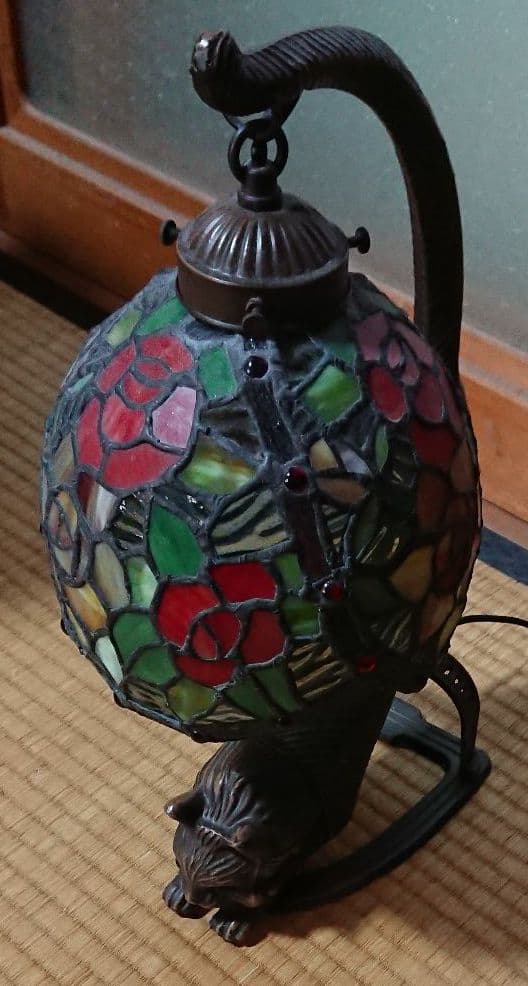 ステンドグラス 猫 アンティーク 照明