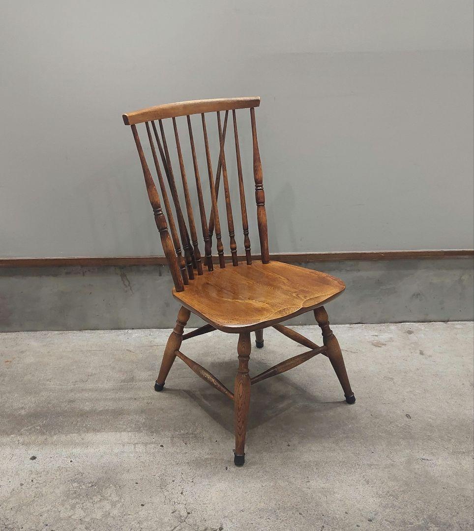 キツツキ 飛騨産業 木製 スピンドルバックチェア 椅子 現状品