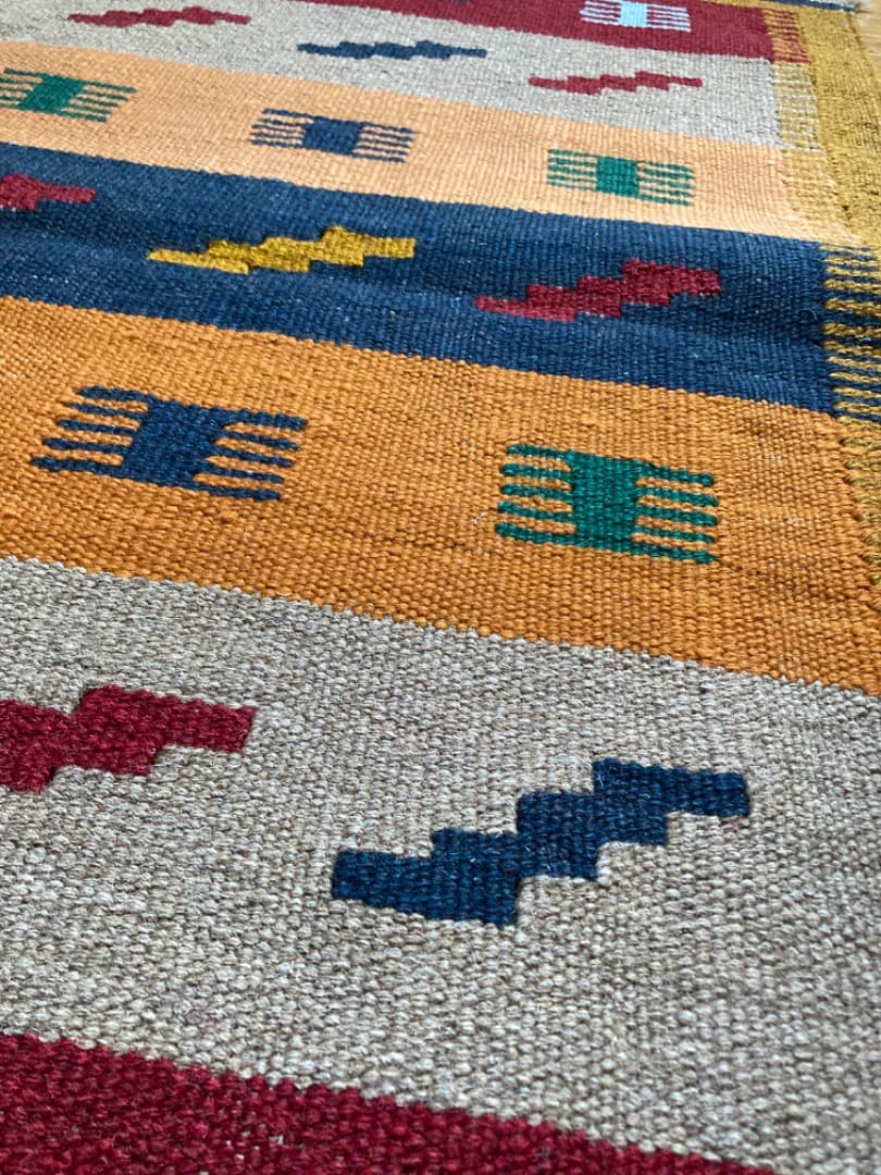 【在庫一掃セール】シラーズ キリム ウール 94cm×59cm