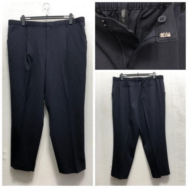 新品☆6L♪紺系♪ドビー素材セットアップパンツスーツ3点セット☆a369