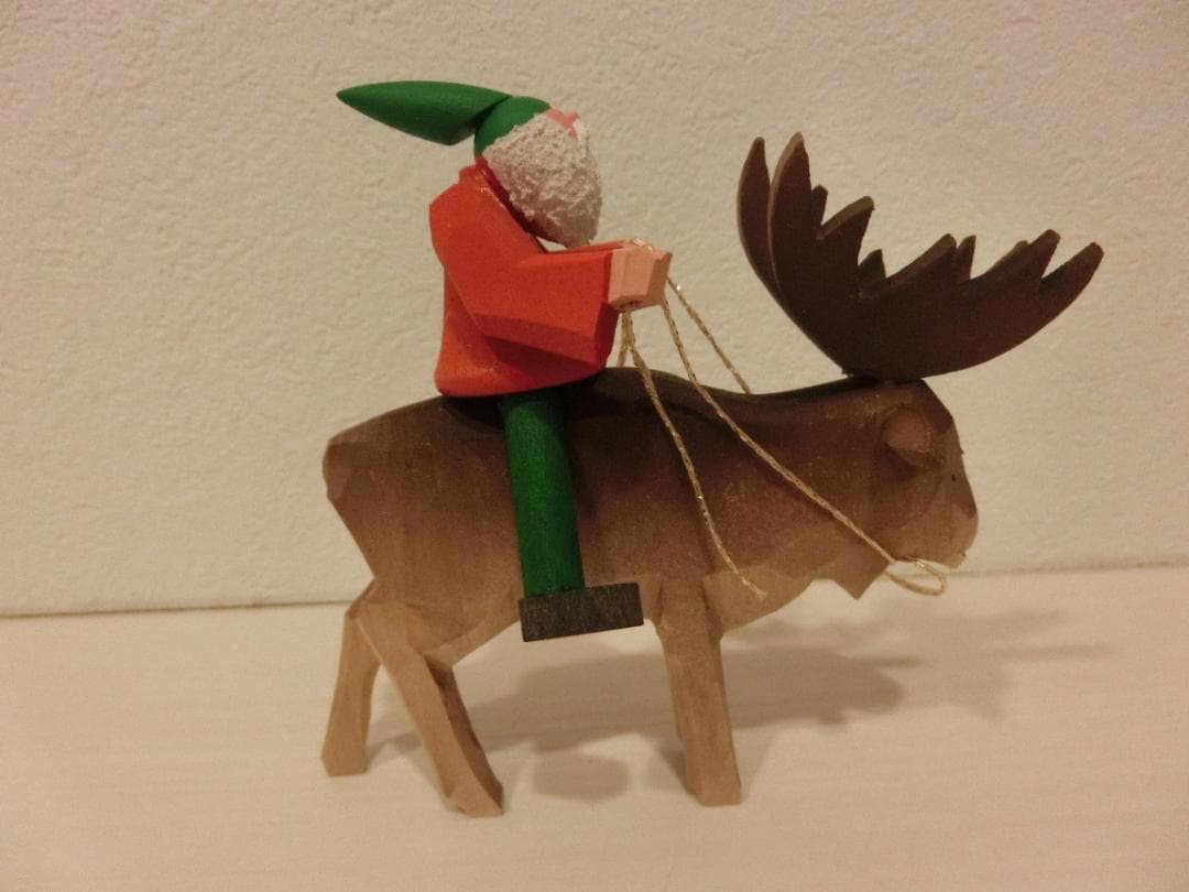 美品　ドイツ製　Bettina Franke　トナカイに乗る小人