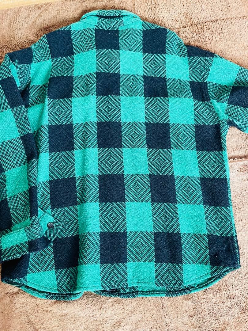 Tenderloin バッファローウールシャツ緑/黒 サイズL