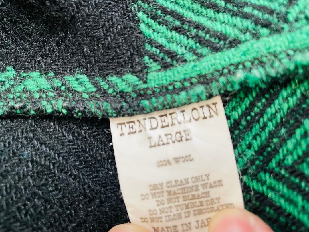 Tenderloin バッファローウールシャツ緑/黒 サイズL