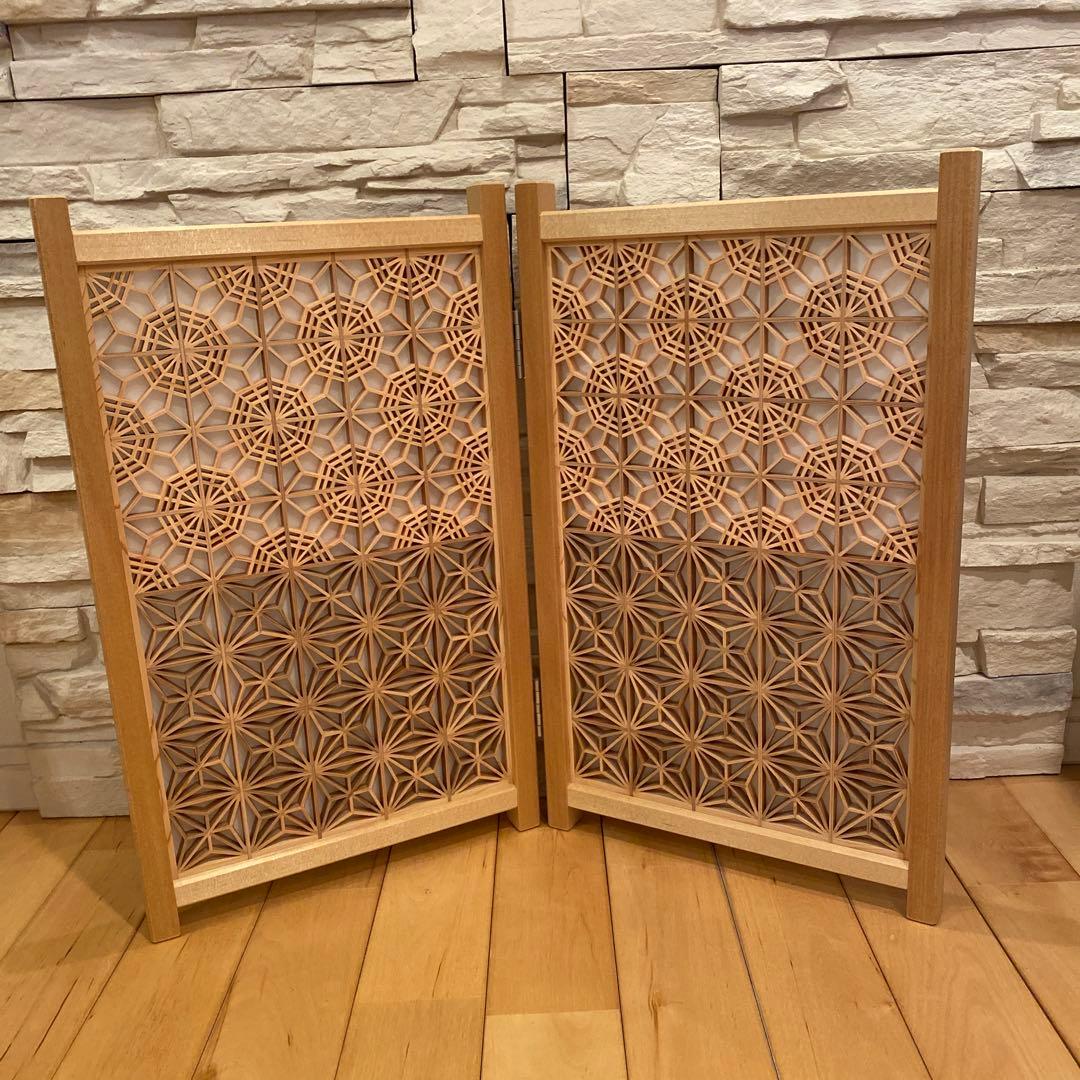 ⑤組子細工　衝立　パーテーション　伝統工芸品