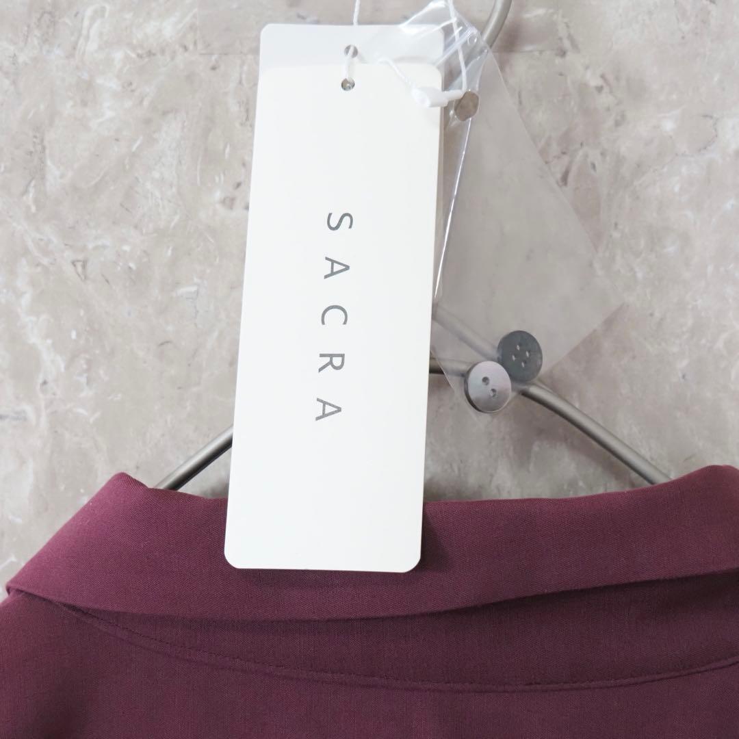 未使用 SACRA 比翼仕立て パープル ブラウス