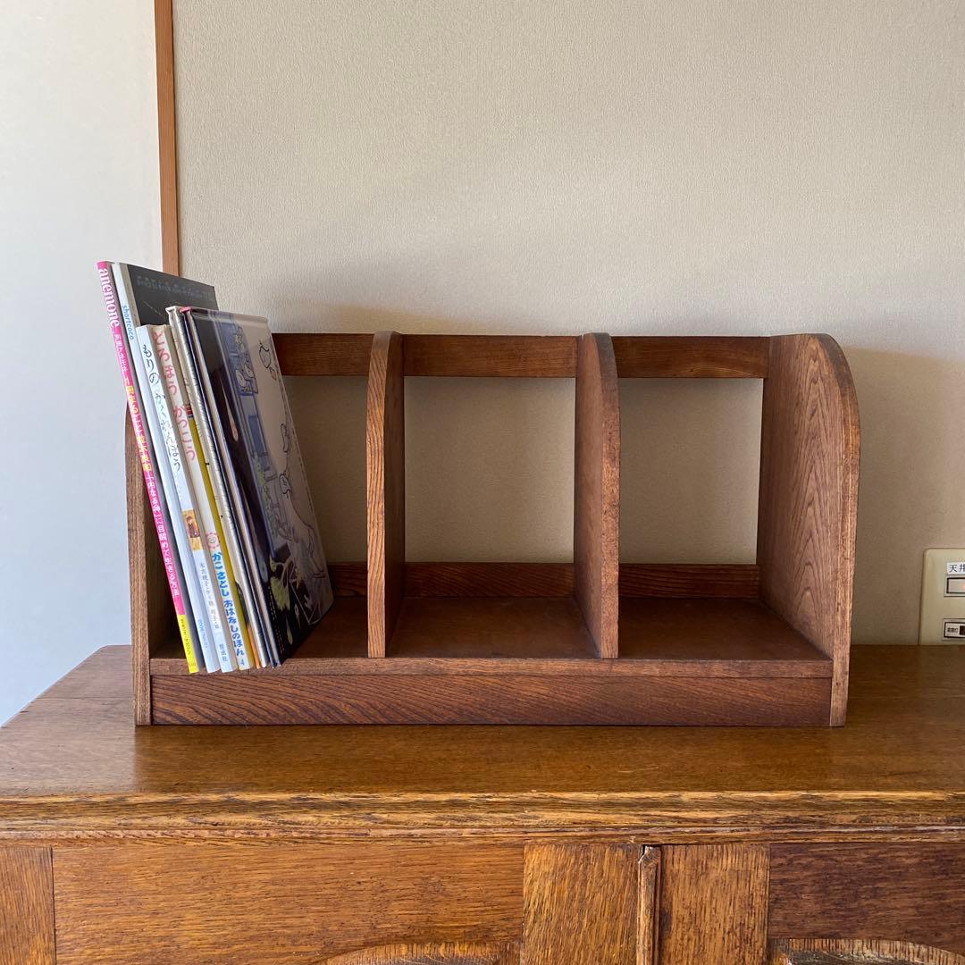 アンティーク　本棚　ブックシェルフ　古家具　レトロ　無垢材