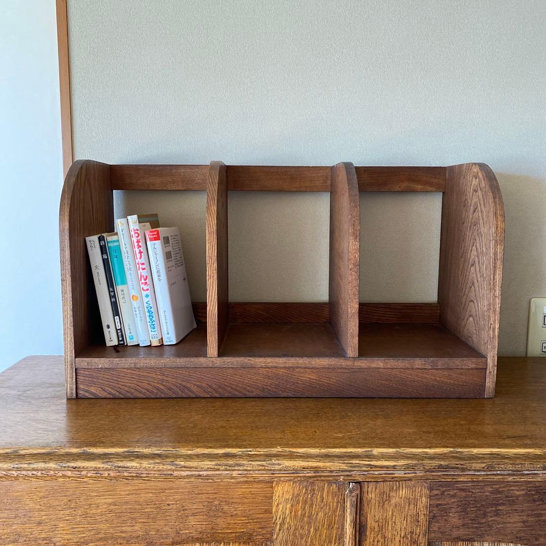 アンティーク　本棚　ブックシェルフ　古家具　レトロ　無垢材