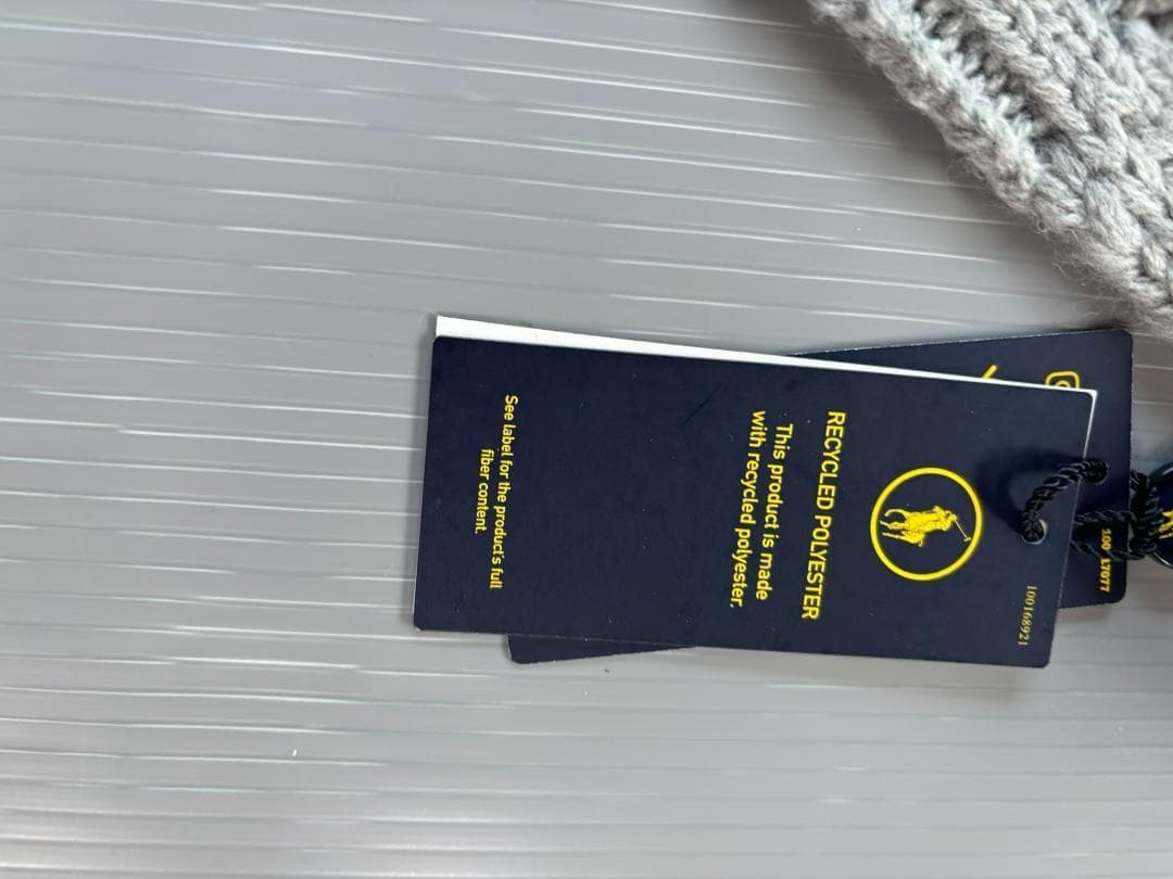 ラスト１2025定番ベア新品タグ付きラルフローレンポロベアマフラーニットグレー