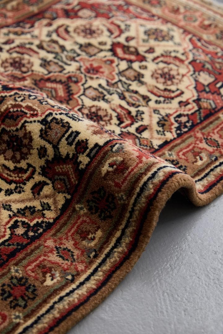 ヴィンテージラグ　ペルシャ絨毯　ハマダン産（96×61cm）赤　アイボリー　緑