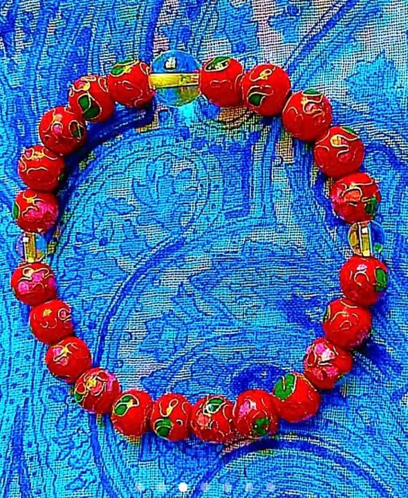 金運爆上げ　もう手に入りません！七宝焼＋水晶　お念珠(赤) 奈良不退寺