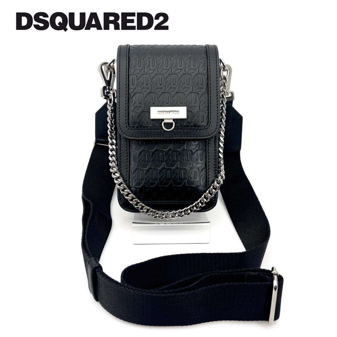 ★美品　DSQUARED2 ディースクエアード 2WAY レザー フォンポーチ★
