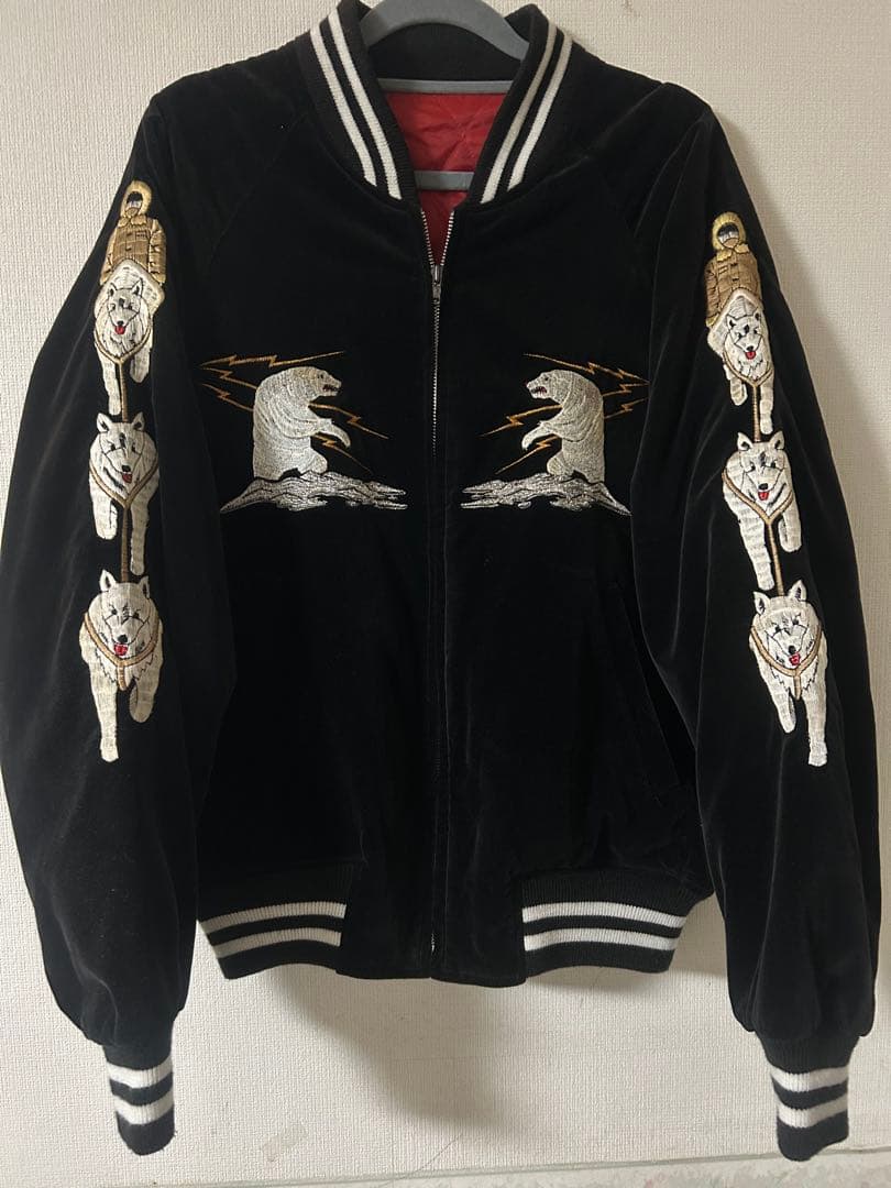 90s 別珍　ALASKAアラスカ　スーベニア　ベロア　スカジャン