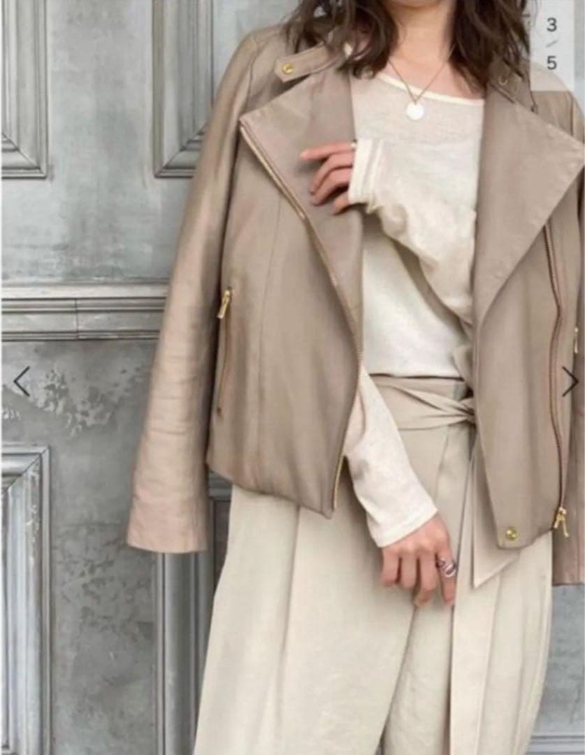 新品NOBLEラムレザーライダースジャケット