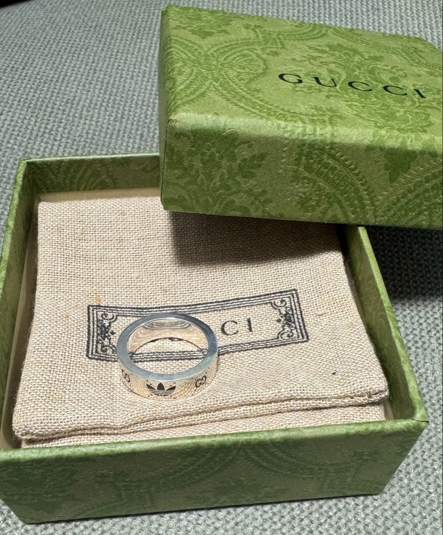 GUCCI ADIDAS コラボ リング 925 GG サイズ：14 シルバー