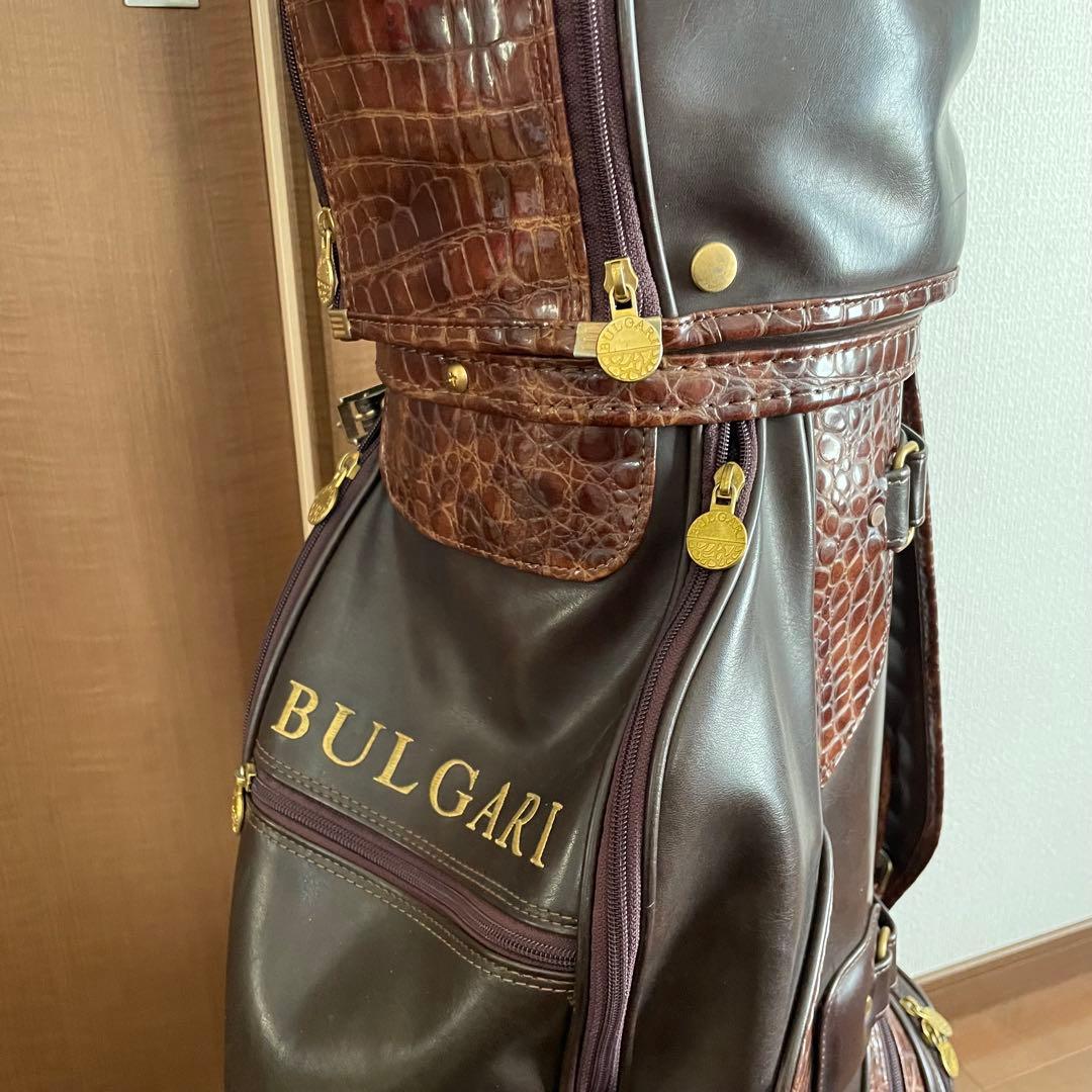 美品‼️希少人気！ブルガリ キャディーバッグ クロコ型押し ブラウン×ゴールド