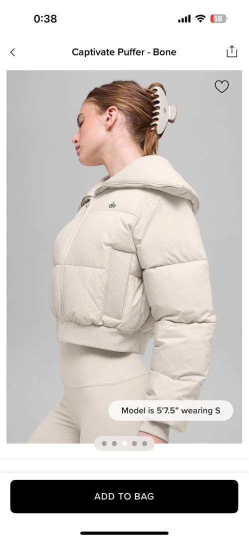 alo Captivate パファー Bone ダウン ホワイト