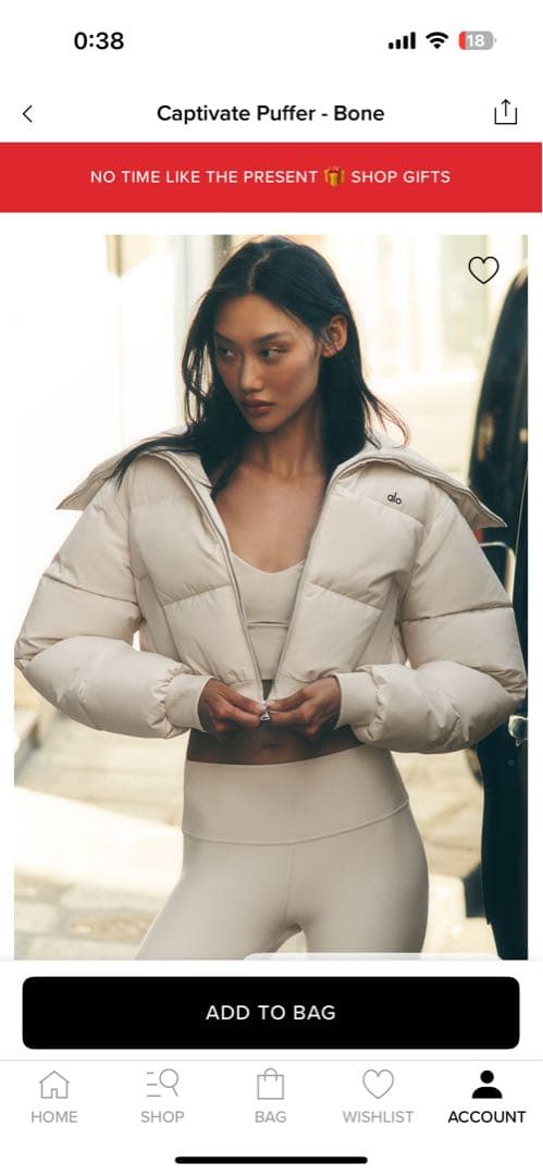 alo Captivate パファー Bone ダウン ホワイト