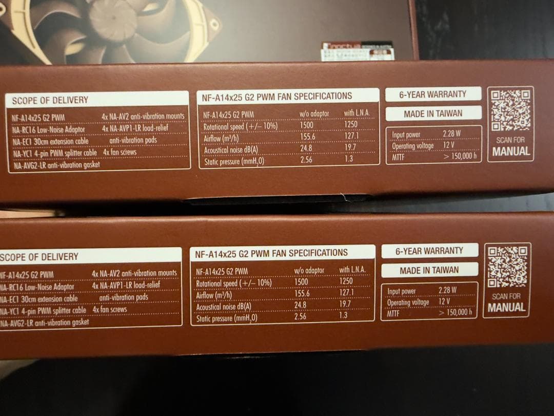 Noctua NF-A14x25 G2 PWM ファン4個セット