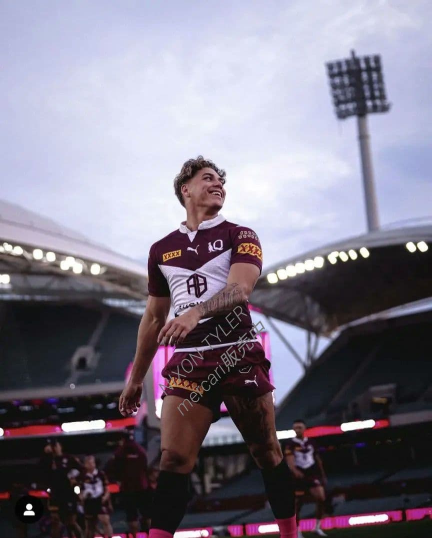 【海外Ｍサイズ】NRL ＱＬＤマルーンズ キャプテンズラン ジャージ