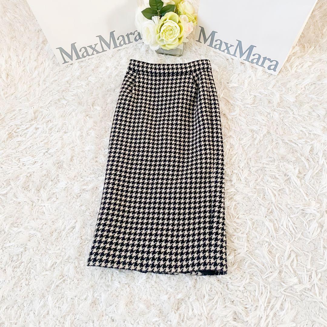 ★新品同様★ Max Maraマックスマーラ千鳥格子 スカート カシミヤ★