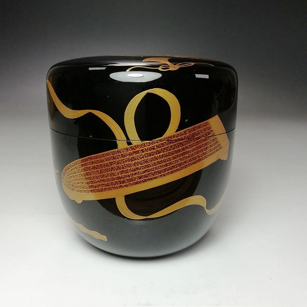 Ｓ６８８　棗　『楽器蒔絵』『大棗』『表千家　久田宗家　極箱　尋牛斎』『内銀花押』