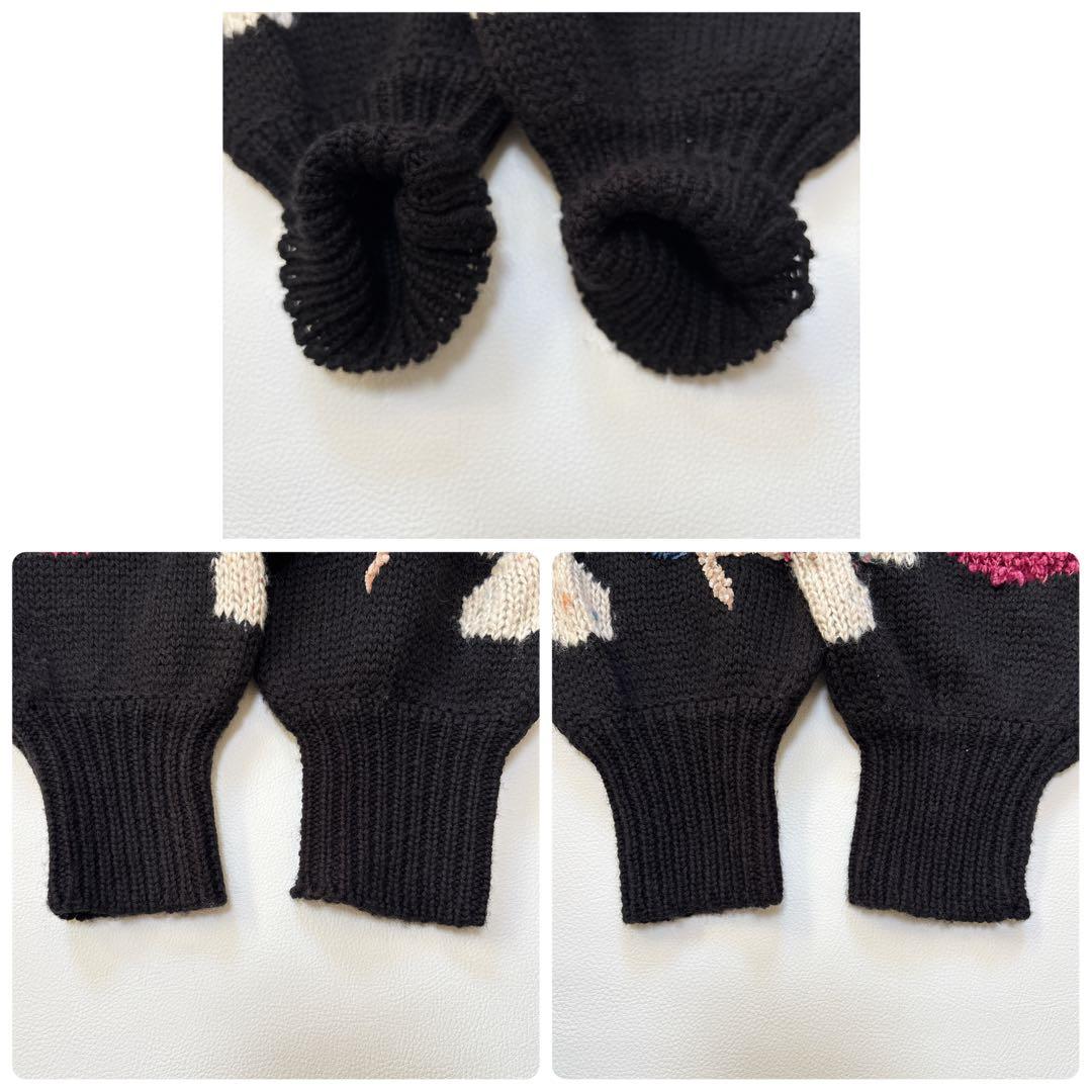 ビアズリー 人気完売品 花ジャガードニット 刺繍 ボリュームスリーブ